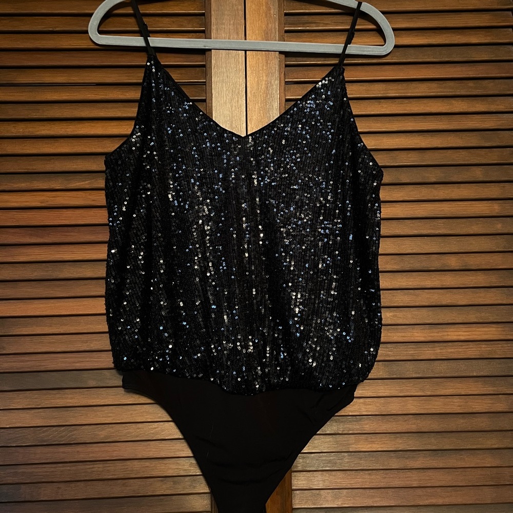 Black Sequin Women's Top